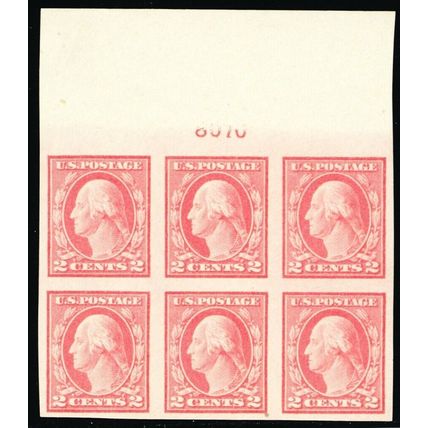 482, Mint NH XF/Superb 2¢ TOP Plate Block of Six * Stuart Katz