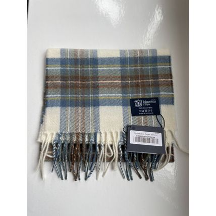 Johnstons of Elgin - Pure Cashmere Scarf (Muted Blue Dress Stewart) [BNWT]