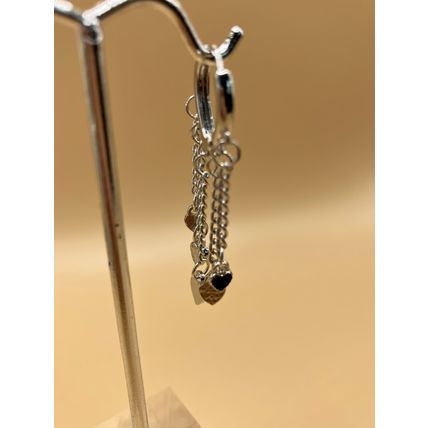 Earrings Black Heart Tassel Earrings #478