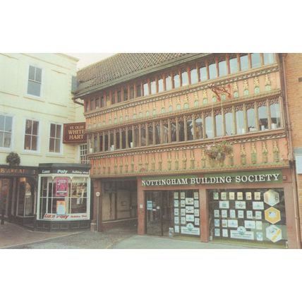 Nottingham Building Society Lunn Poly White Hart Pub 1980s Postcard