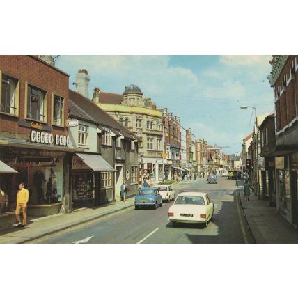 1970s Mini Car At Bridge Street Worksop Nottingham Postcard