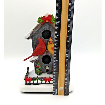 Hawthorne Village Cardinal Singing Birdhouse - Winter Birds/Seasonal Christmas