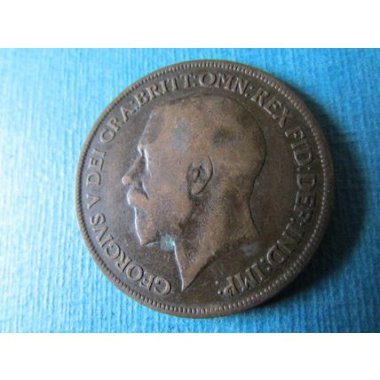 1919 H GEORGE V ONE PENNY HEATON MINT BIRMINGHAM FREE POST.