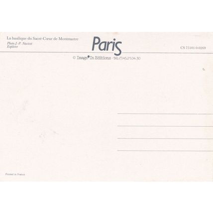 Paris Sacre Coeur France Postcard unused VGC