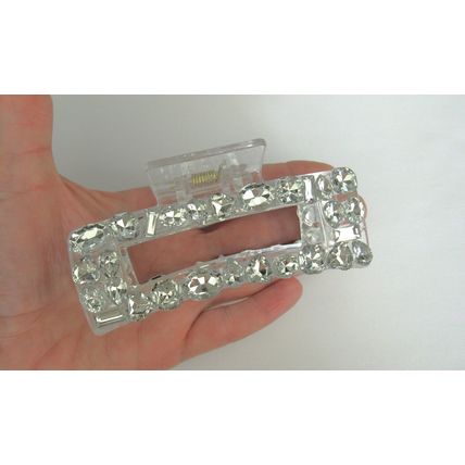 Rectangle large clear transparent crystal acrylic hair claw clip