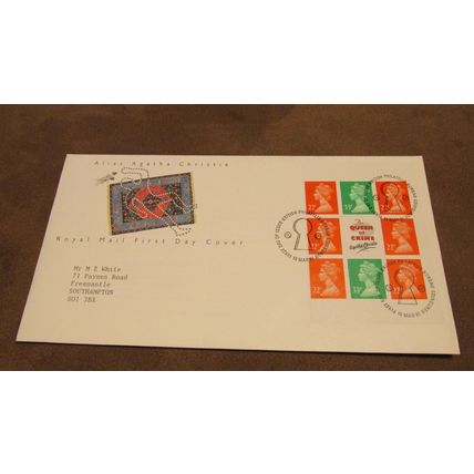 GB 1991 FDC Cover - Agatha Christie Crime Author Booklet pane
