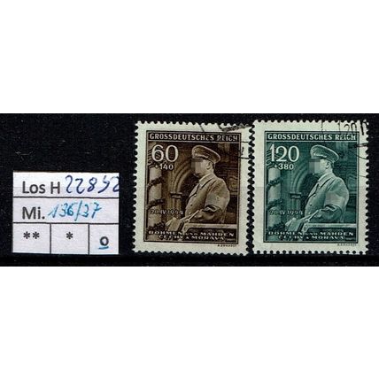 Los H22892: Böhmen & Mähren Mi. 136/37, gest.