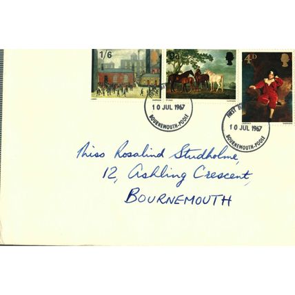 1967 British Artists Paintings, Bournemouth Postmark, UK, FDC
