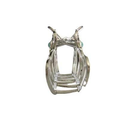 Hair claw clip turquoise blue stone textured silver metal western style
