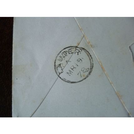 1878 GB QV 1d Red stamp plate 188 HE duplex cover Edinburgh Lauder Mack & Grant