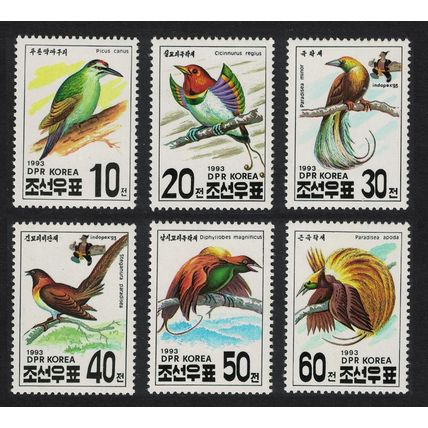 Korea Woodpecker Bird-of-paradise Birds 6v 1993 MNH SG#N3281-N3286 MI#3427-3432