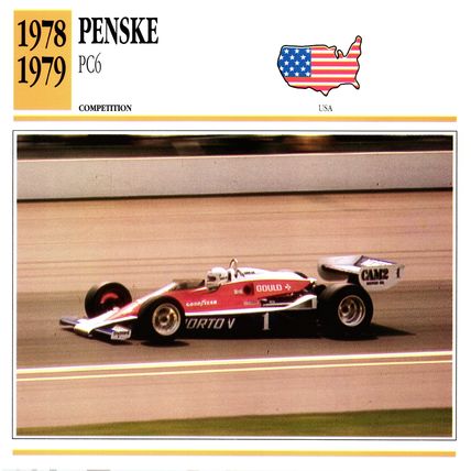 Collectors Club card. Classic Cars. Penske PC6
