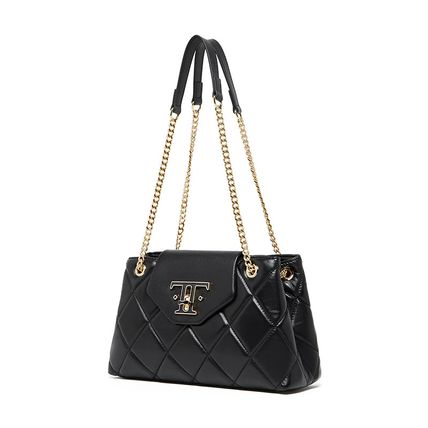 Genuine Leather Women Shoulder Bag Black