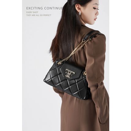 Genuine Leather Women Shoulder Bag Black