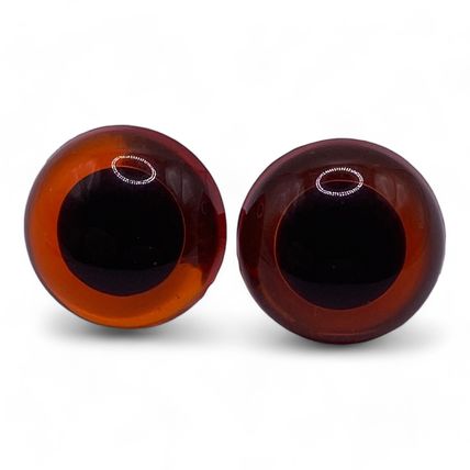 16.5mm Amber Eyes Teddy Bear Making Soft Toy Doll Animal Craft Metal Back EN-71
