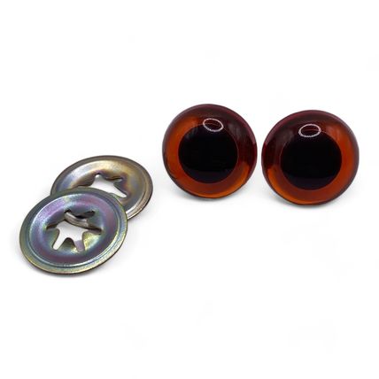 16.5mm Amber Eyes Teddy Bear Making Soft Toy Doll Animal Craft Metal Back EN-71