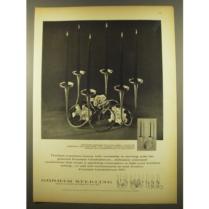 1961 Gorham Sterling Fountain Candelabrum Advertisement