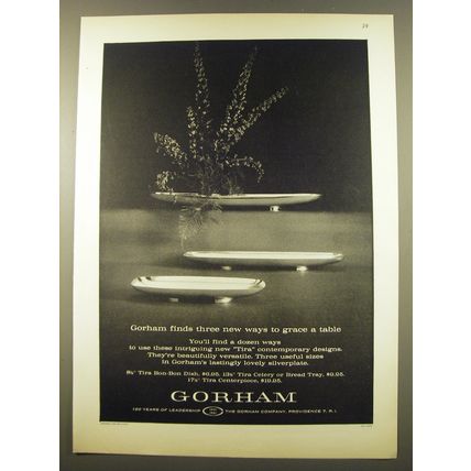 1961 Gorham Sterling Advertisement - Tira Bon-Bon Dish, Bread Tray, Centerpiece