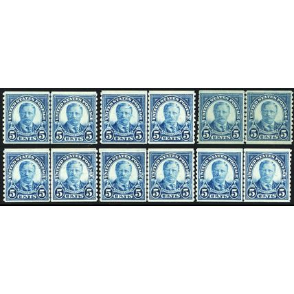 602, Mint F-VF NH - Six Line Pairs CHEAP!!! - SCV $135.00 - Stuart Katz