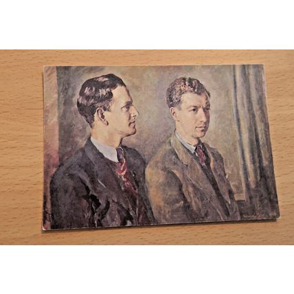Postcard: Benjamin Britten with Sir Peter Pears - Kenneth Green, 1943. New.