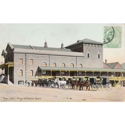 King Williams Town Hall Cattle Transport Old Australian Postcard