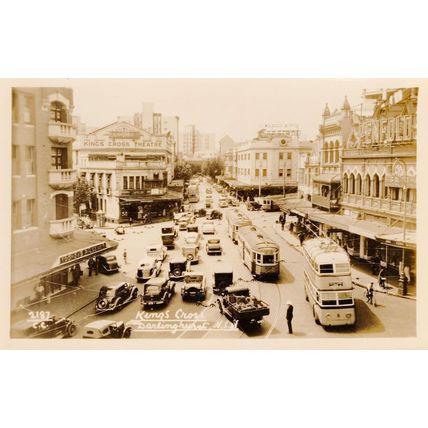 Kings Cross Darlinghurst Tram Traffic Australia Aerial Old RPC Postcard