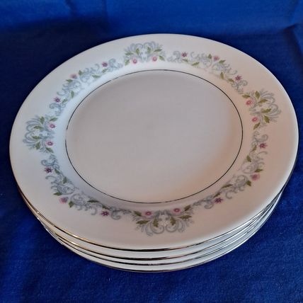 Vintage Lot 4 Crown Ming Fine China WINDSOR SALAD PLATES Jiang Shiang 7 1/2"