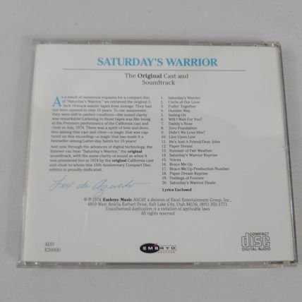 Saturday's Warrior Original Cast and Soundtrack - CD - Used