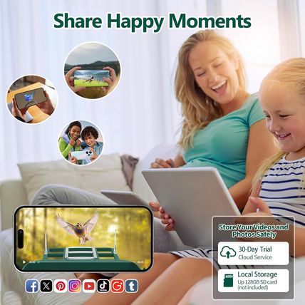 Bird Feeder with Camera,Fhd Live View,Wifi Smart Bird House with Cam Solar Power