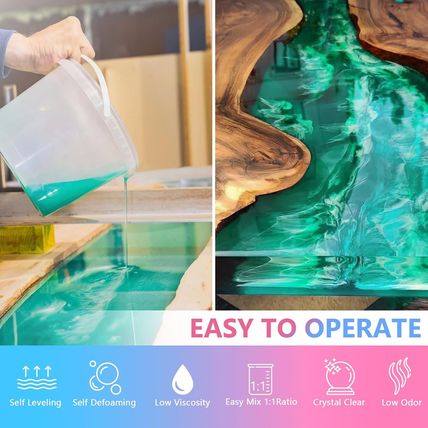 KISREL Epoxy Resin 2Gallon - Crystal Clear Epoxy Resin Kit - No Yellowing No Bub