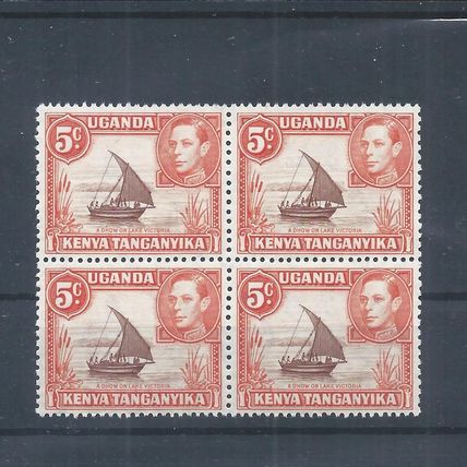 Kenya, Uganda & Tanganyika stamps. 1938 GVI 5c Dhow brown & orange MNH (AP954)