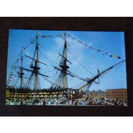 HMS Victory Portsmouth 1969 used colour Dixon postcard history navy ship
