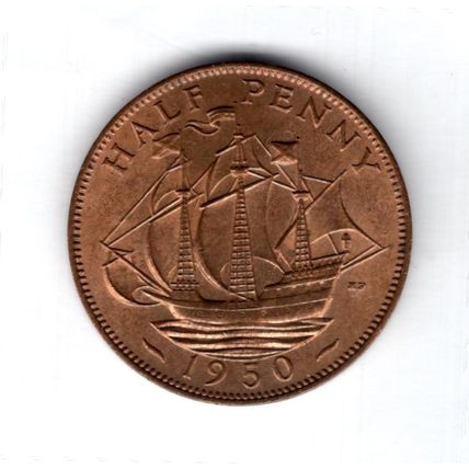 Great Britain. George VI. Halfpenny 1950. dy12552
