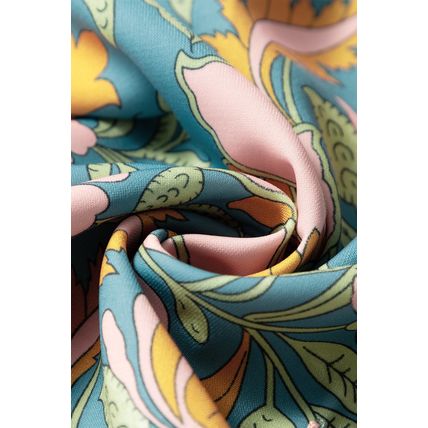 Sky Blue Floral Ricrac Trim V Neck Shift Mini Tank Dress