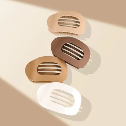 4PCS Flat Hair Clips for Thick Thin Hair, Round Lay Down Claw Clips for Women