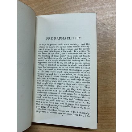 1920 JOHN RUSKIN "PRE-RAPHAELITISM" SMALL ANTIQUE HARDBACK BOOK (P3)