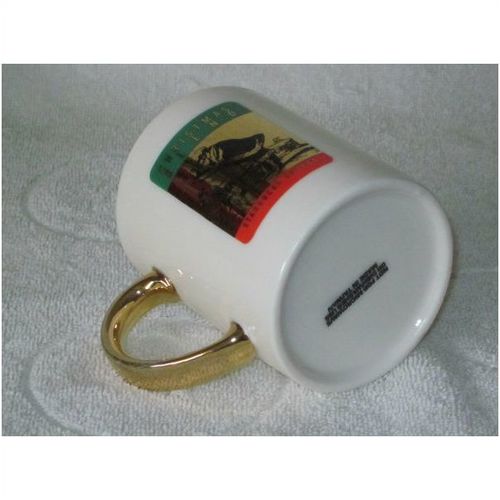 Starbucks Christmas Blend Ceramic Coffee Mug With Gold Colored Handle 0002