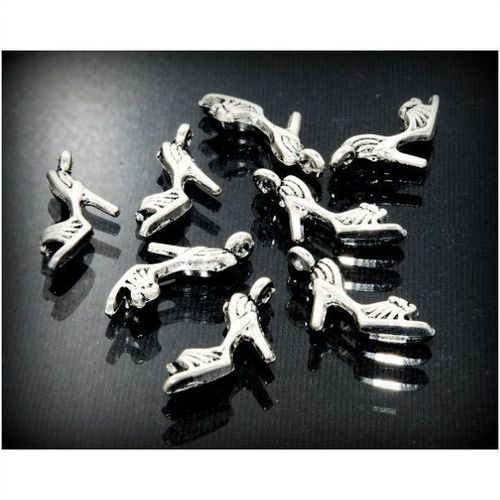 8 Pcs Jewellery Shades Grey Charm Tibetan Silver High Heel Stiletto Shoe 638