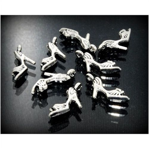 8 Pcs Jewellery Making Charm Tibetan Silver High Heel Stiletto Shoe Pendant 638