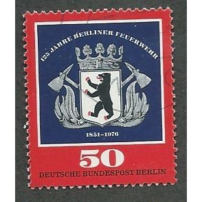 BERLIN - 1976 50pf '125TH ANN OF BERLIN FIRE SERVICE ' FINE USED (EBID42-342)