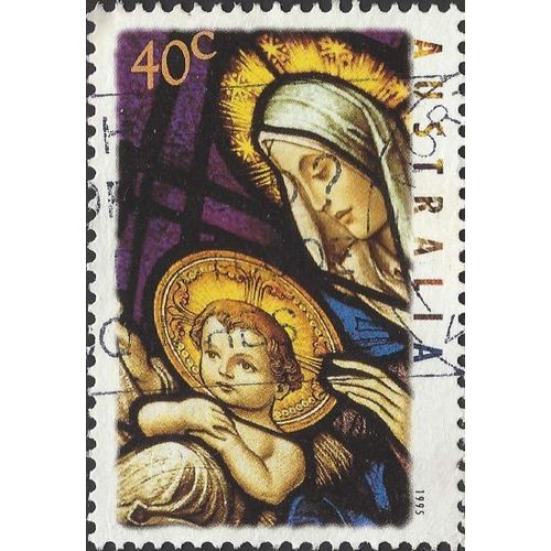 AUSTRALIA, CHRISTMAS, Madonna and Child, violet 1995, 40c, #4