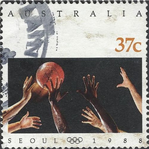 AUSTRALIA, OLYMPICS, Seoul, Basketball, green 1988, 37c, #2