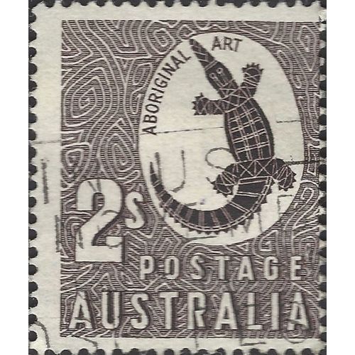 AUSTRALIA, ART, Crocodile Aboriginal Art, brown 1956, 2s, #2