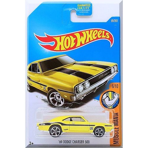 Hot Wheels - '69 Dodge Charger 500: Muscle Mania #6/10 - #95/365 (2017) *Yellow*