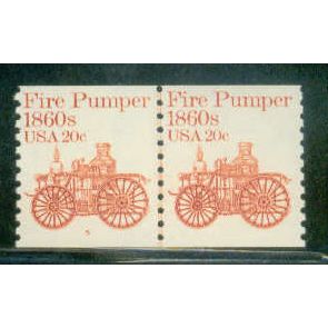 1908 20c Fire Pumper Fine MNH Dry Gum CNP Left 5 W0256