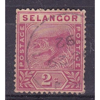 MALAYSIA SELANGOR 1891 2c TIGER USED SG50