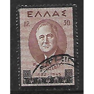 GREECE 1945 30d PURPLE PRES ROOSEVELT SG 619 FINE USED
