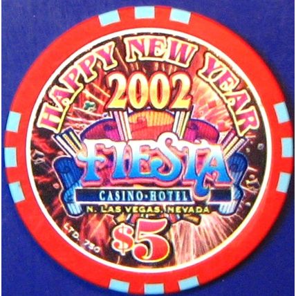 Fiesta. $5 Casino Chip. N. Las Vegas, NV. New Year 2002. M29.