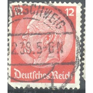 Germany 1934 - 12pf carmine - President Von Hindenburg - used 16
