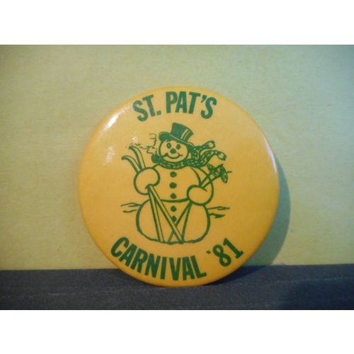 St.Pat's School Carnival Pinback 1981 Newfoundland